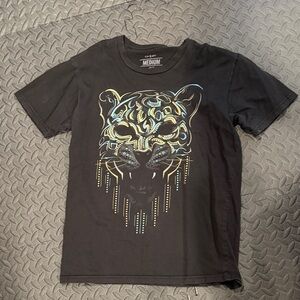 Men's Black Graphic Tee with Panther Design